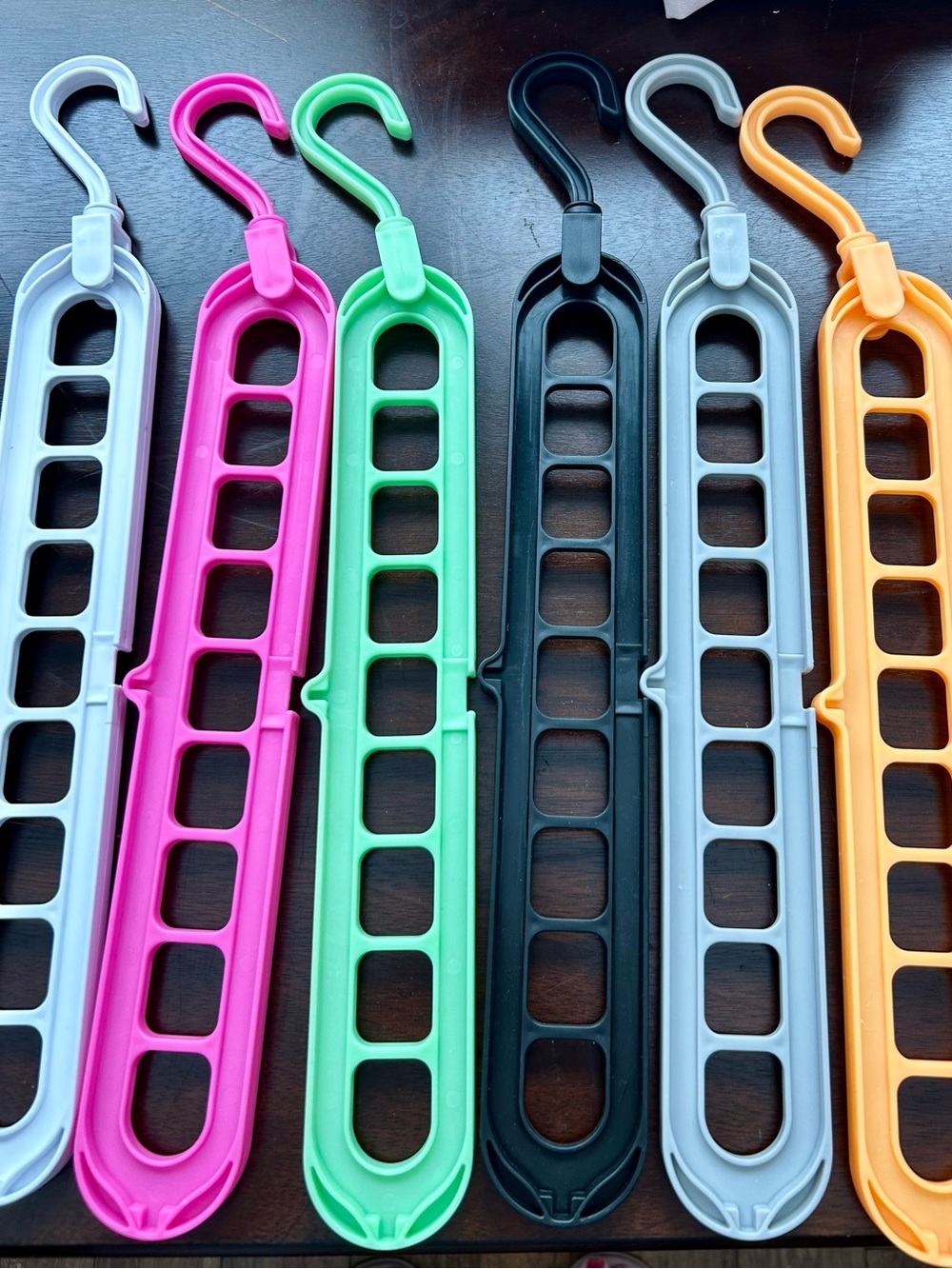 6-Pack Multifunctional Magic Hangers - 9-Hole Closet Organizer & Space Saver